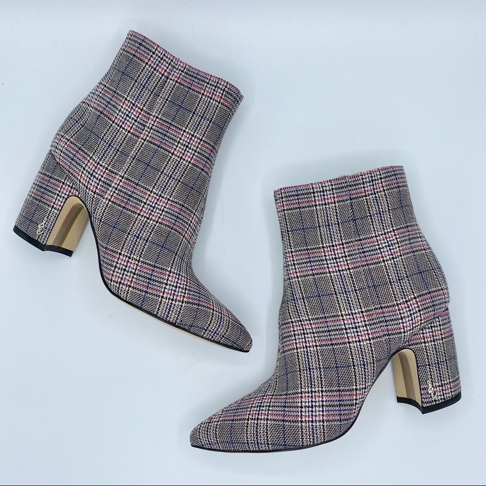 Sam Edelman Hilty 2 Plaid Ankle Boot Size 6 - Picture 3 of 14